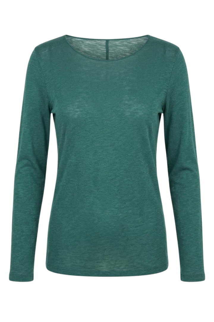 Slash-Neck Base Layer In Bottle Green