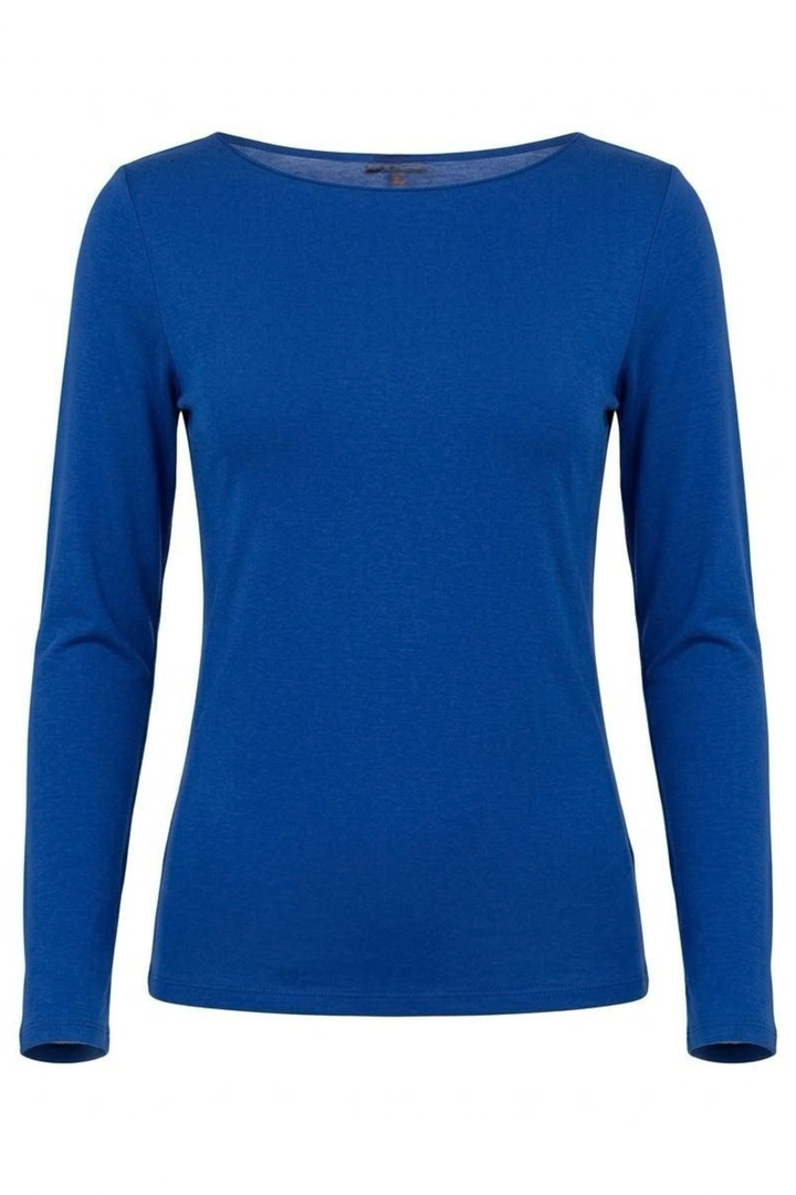 Slash-Neck Base Layer In Cornflower Blue