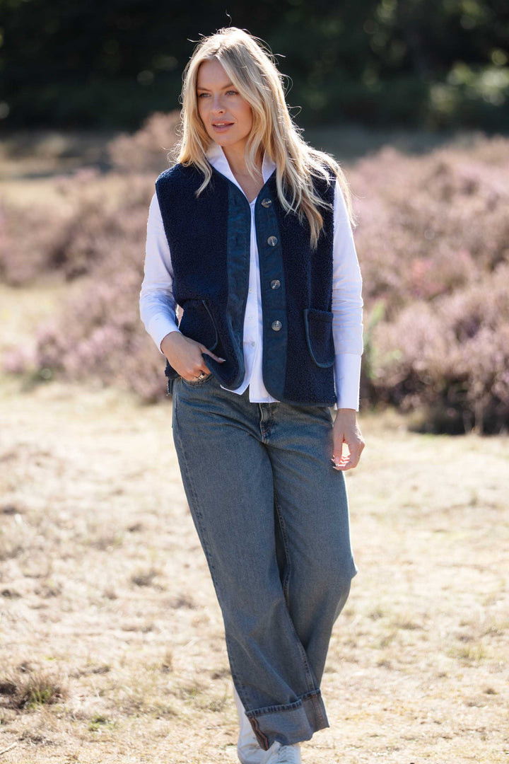 Fleece Gilet In Navy