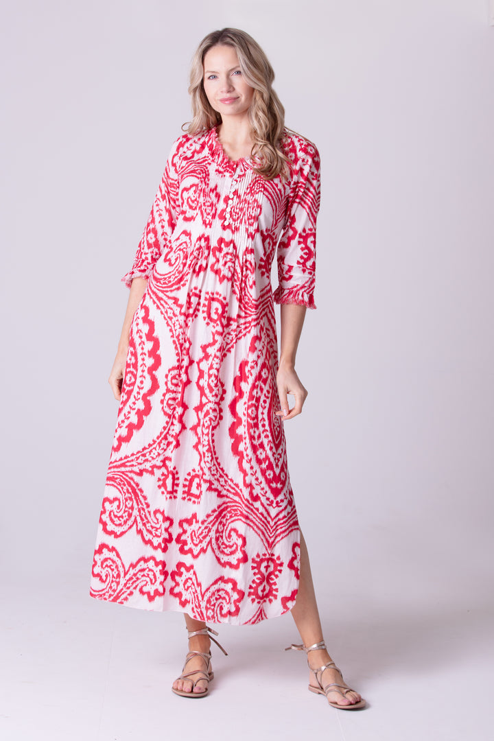 Cotton Annabel Maxi Dress in Red & White Ikat – At Last Shop Cotton Annabel Maxi Dress in Red & White Ikat – At Last Shop