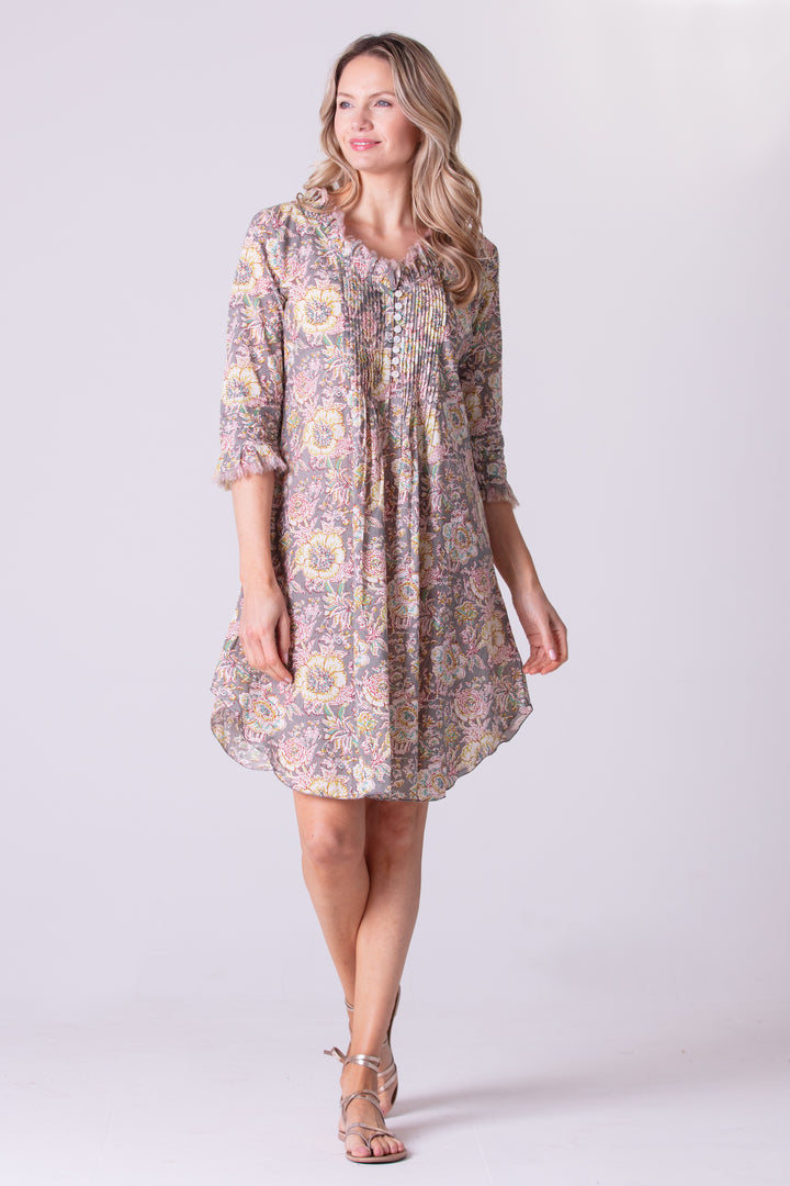 *NEW* Annabel Cotton Tunic in Dove Grey Floral