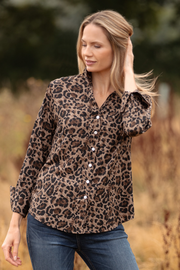 Ella Shirt In Brown & Black Leopard