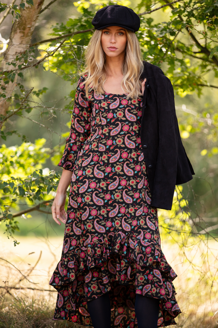 Black paisley shop dress