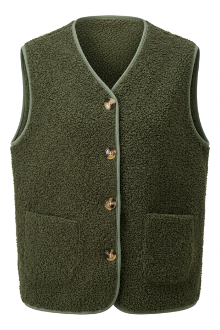 Boucle Gilet In Olive