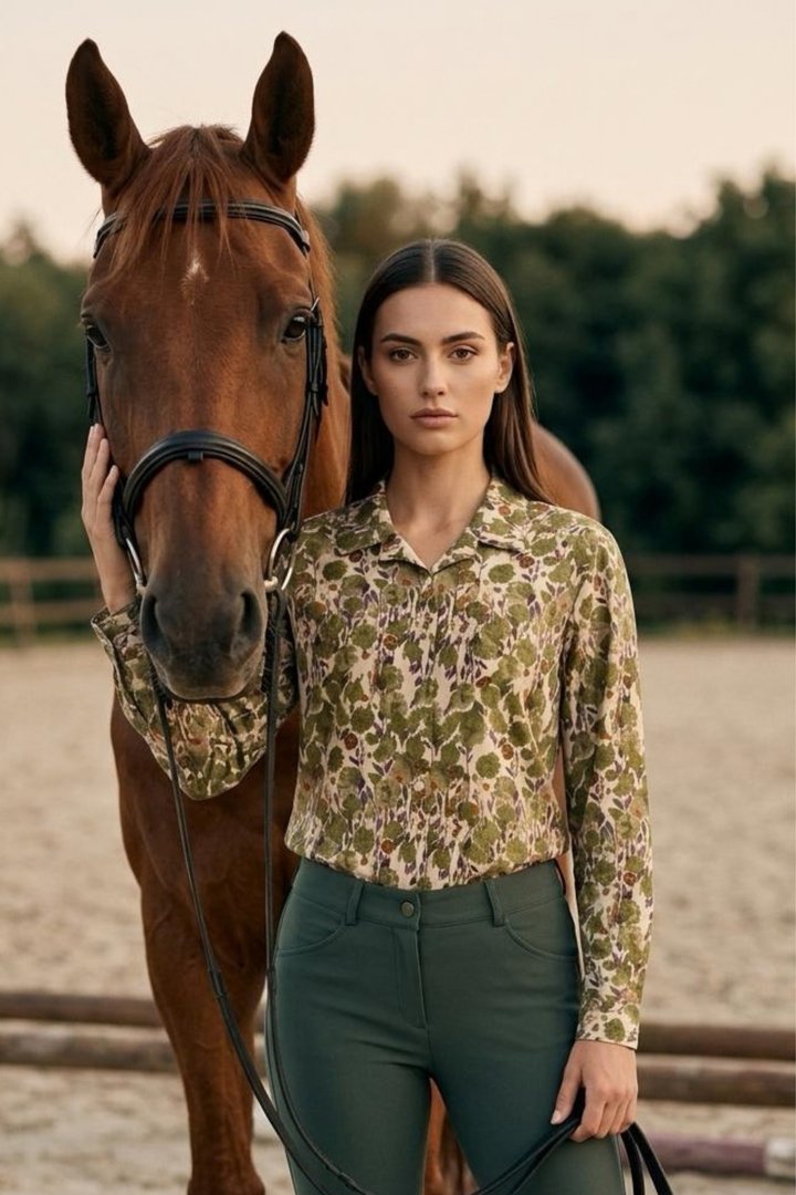 Willow Shirt In Fern Green Floral