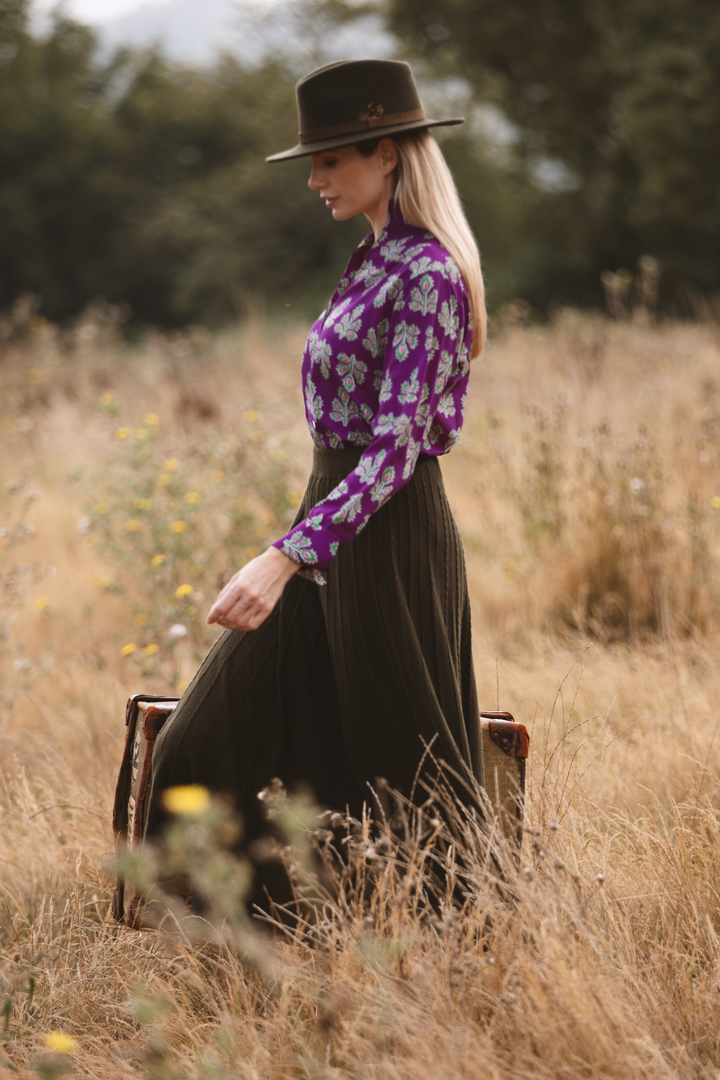 Willow Knitted Skirt in Olive