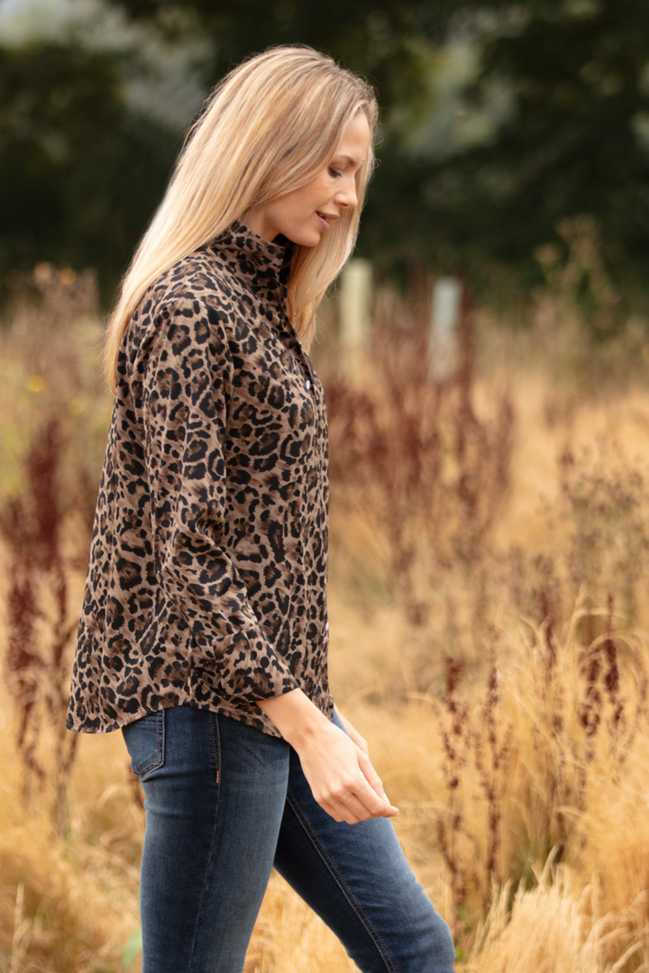 Ella Shirt In Brown & Black Leopard