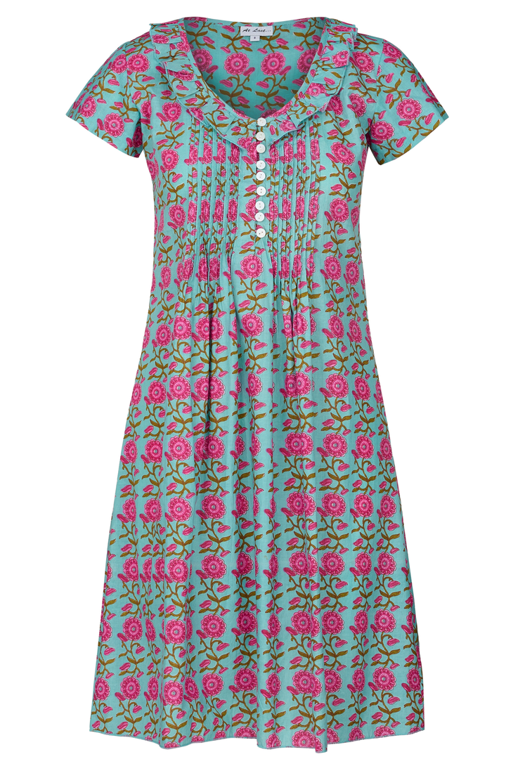 Cotton Karen Short Sleeve Day Dress in Summertime