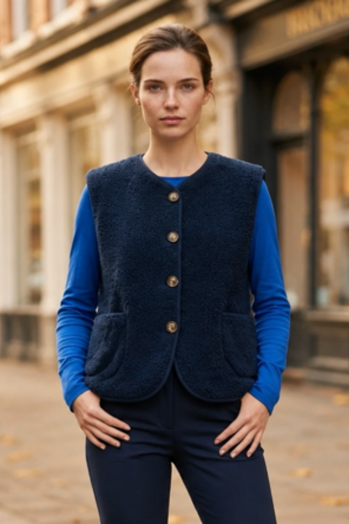 Slash-Neck Base Layer In Cornflower Blue