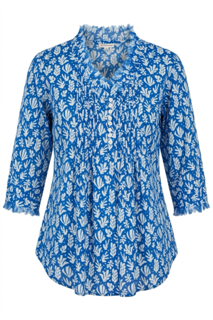 Sophie Cotton Shirt in Sea Fern