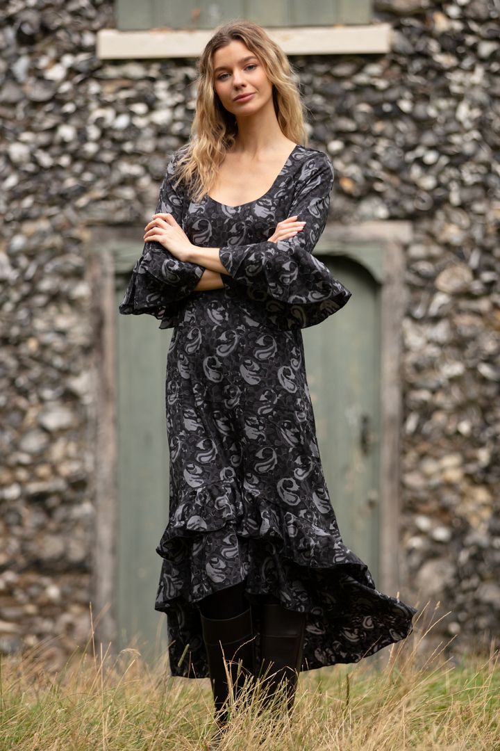Victoria Midi Dress in Cloudy Swirl