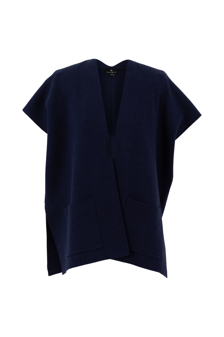 'Marble' Knitted Cardigan in Navy