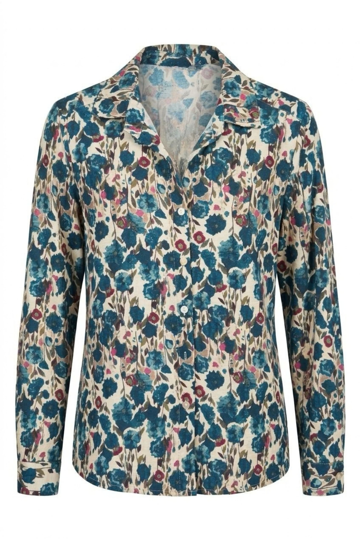 Willow Shirt In Teal Floral