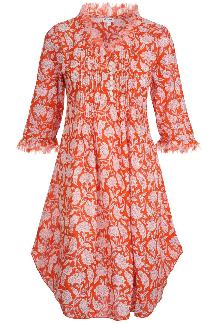 Annabel Cotton Tunic in Orange Flower