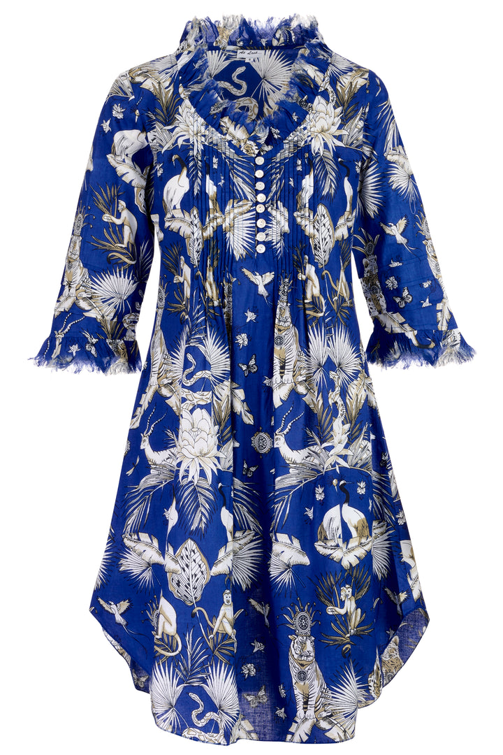 Annabel Cotton Tunic in Royal Blue Tropical