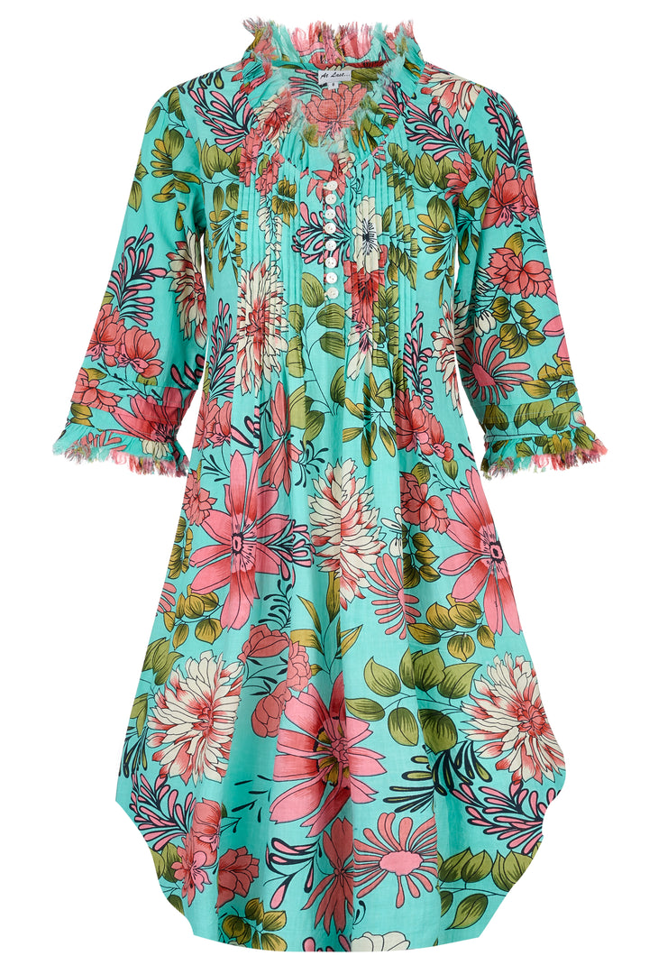 Annabel Cotton Tunic in Turquoise Floral