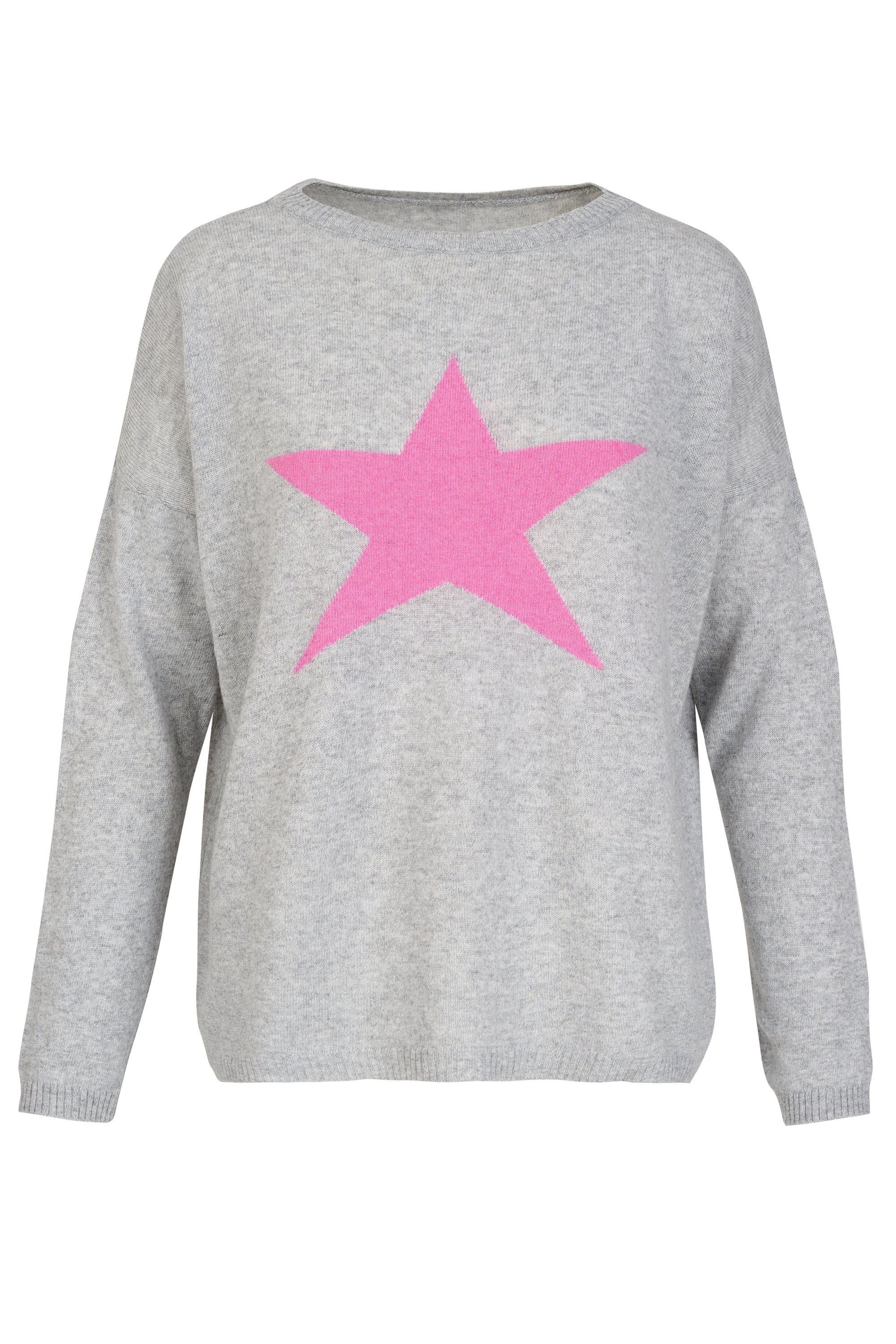 Grey jumper pink clearance star