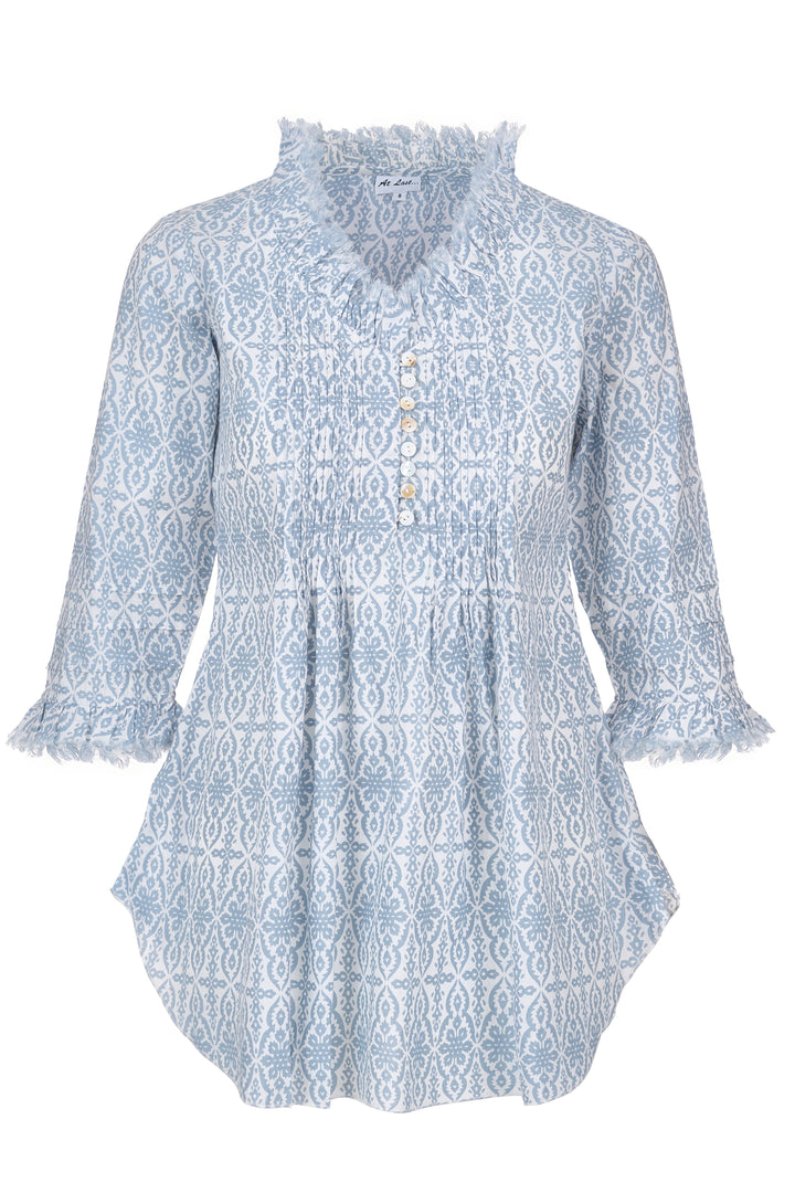 *NEW* Sophie Cotton Shirt in Dove Grey & White