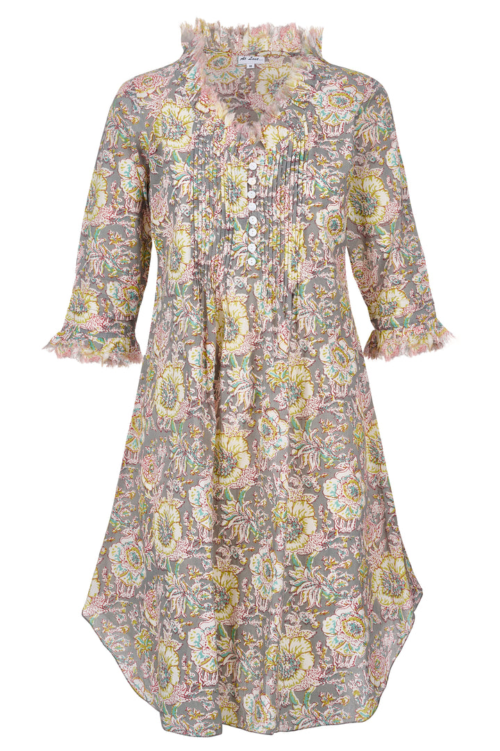 Annabel Cotton Tunic in Dove Grey Floral
