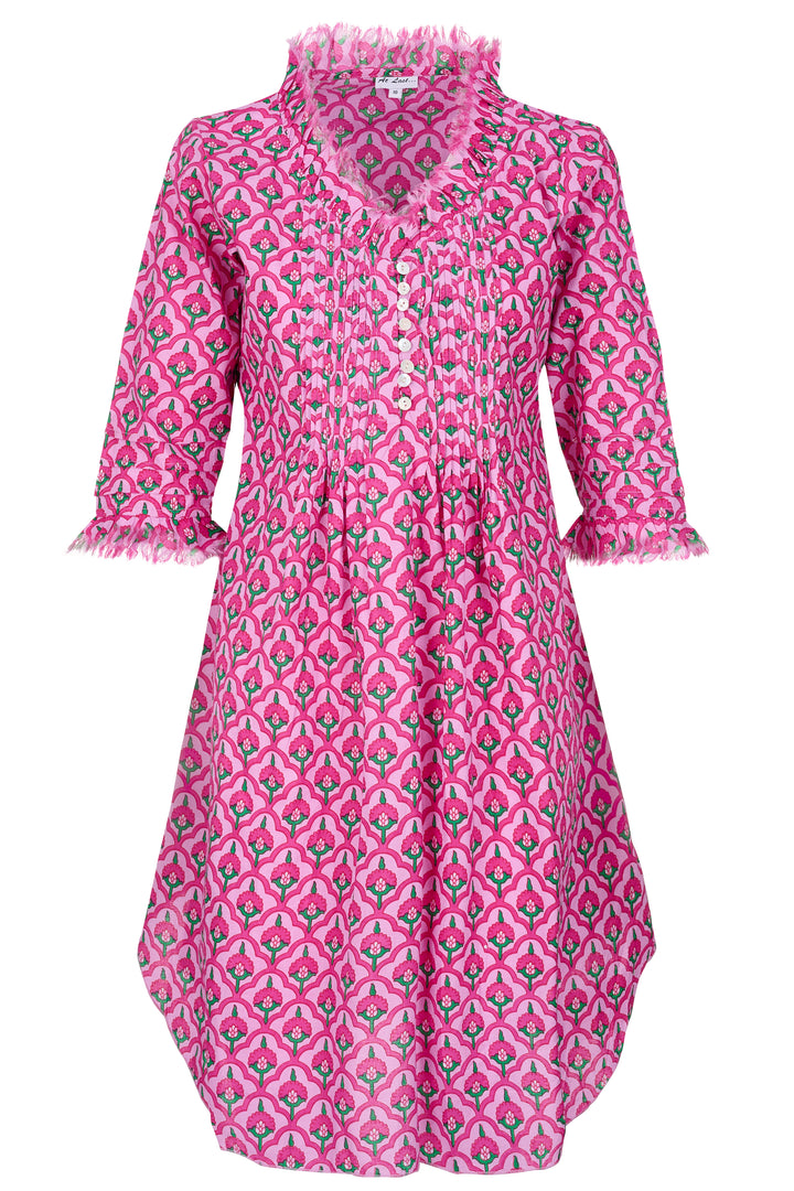 Annabel Cotton Tunic in Pink & Green Moroccan