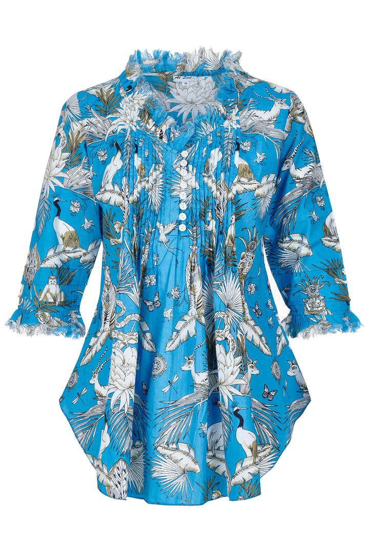 *NEW* Sophie Cotton Shirt in Sky Blue Tropical
