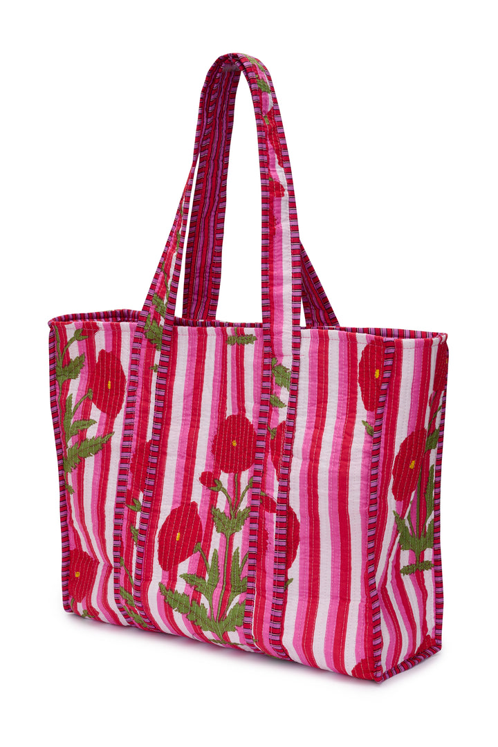 Cotton Tote Bag In Red Marigold
