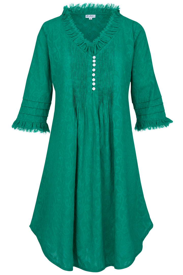 Annabel Cotton Tunic in Hand Woven Teal
