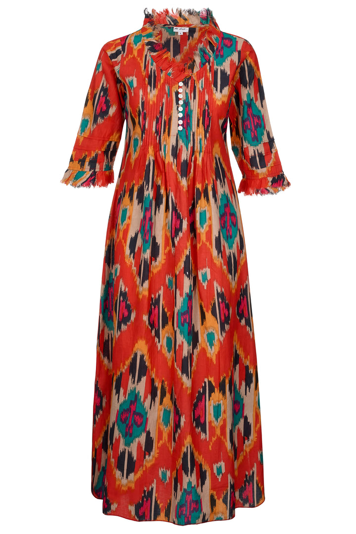 Cotton Annabel Maxi Dress in Hot