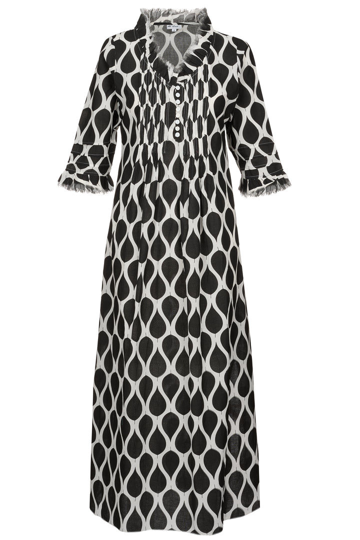 *PRE-ORDER - Coming Soon* Cotton Annabel Maxi Dress in Black Leaf