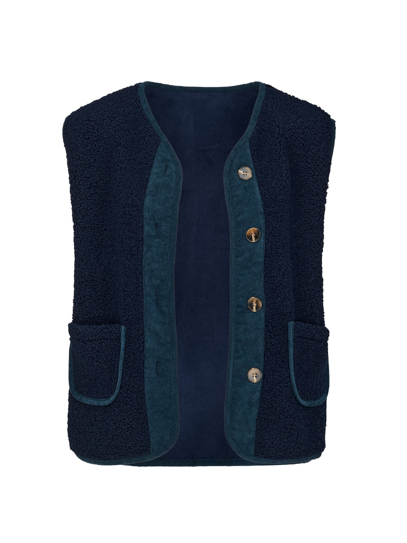 Fleece Gilet In Navy