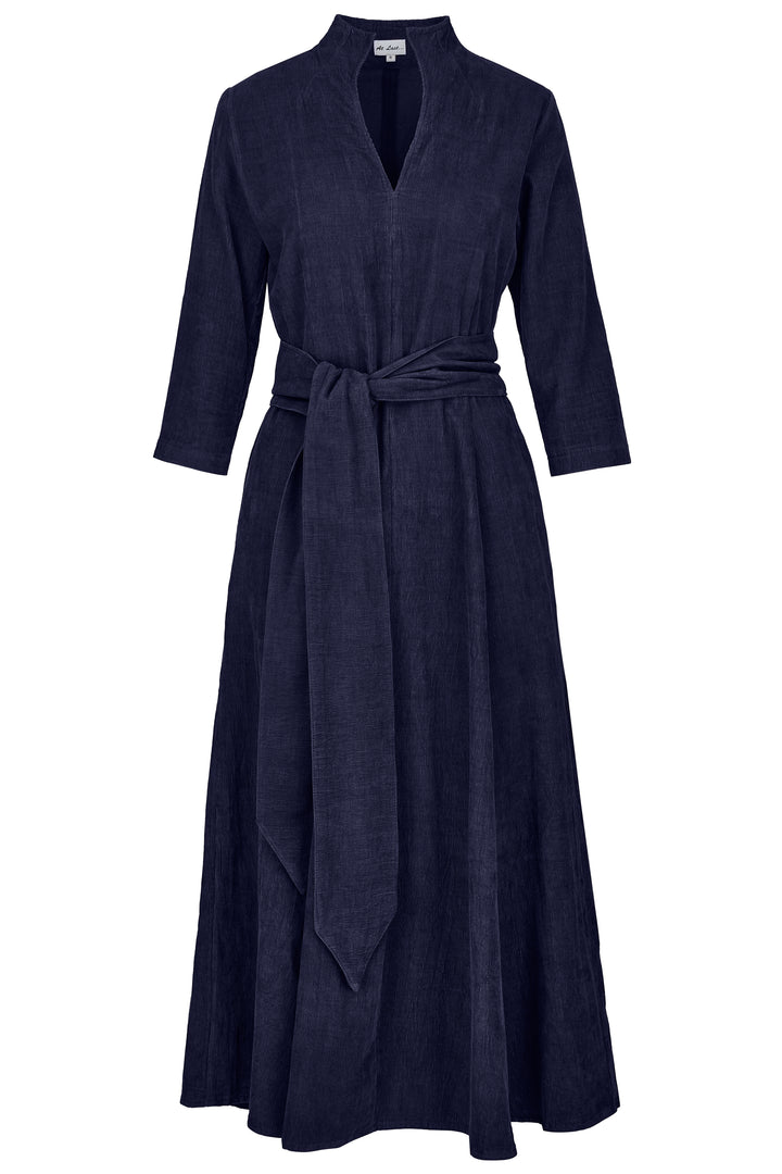 Chelsea Corduroy Midi Dress in Navy