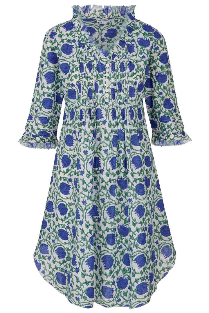 Annabel Cotton Tunic in Blue & Green Vine