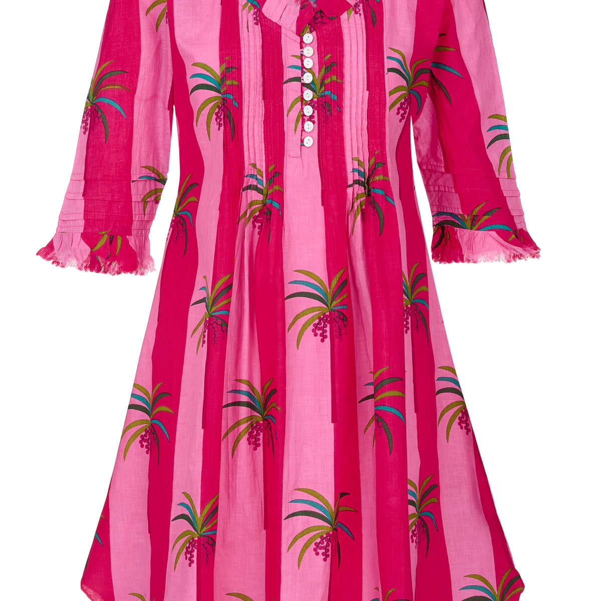 Annabel Cotton Tunic in Pink Palm – At Last Shop