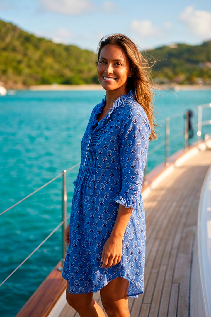 Annabel Cotton Tunic in Provencal Blue