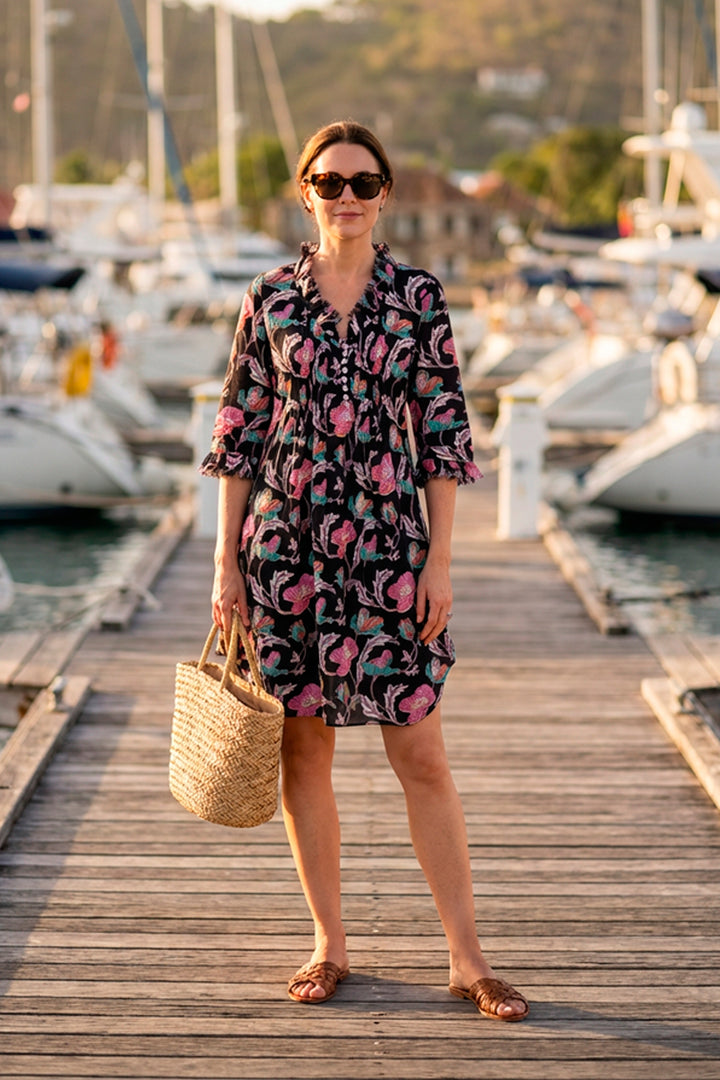 Annabel Cotton Tunic in Black Magic