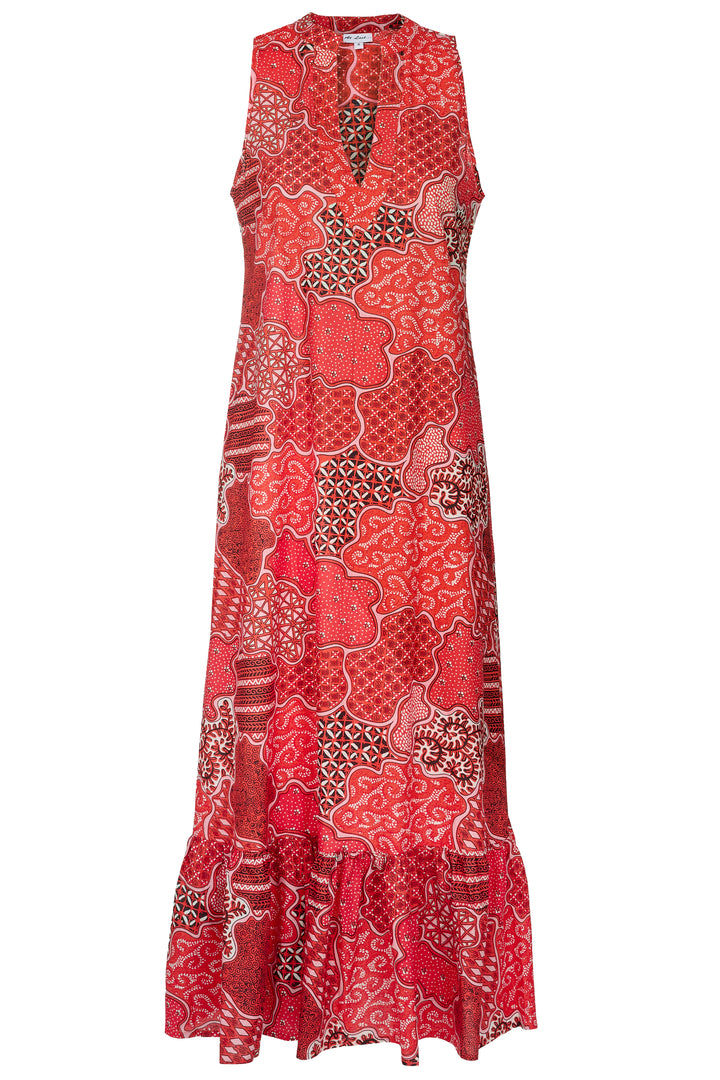 Cotton Lombock Midi Dress in Orange