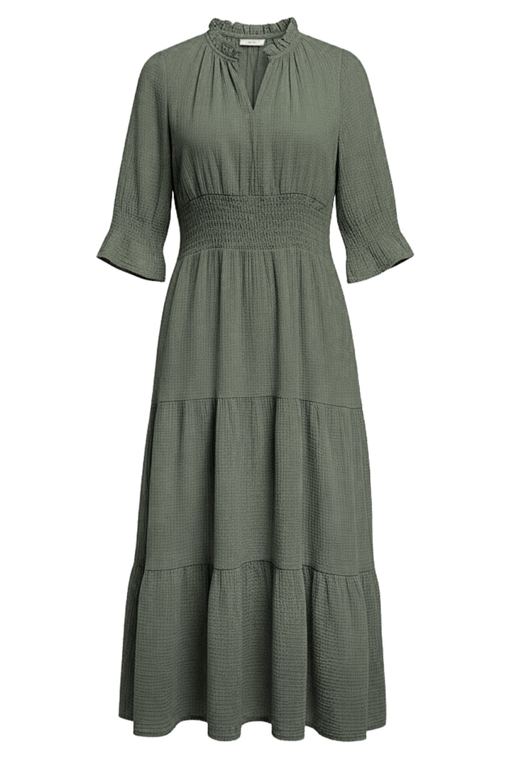 Cotton Salcombe Midi Dress In Olive
