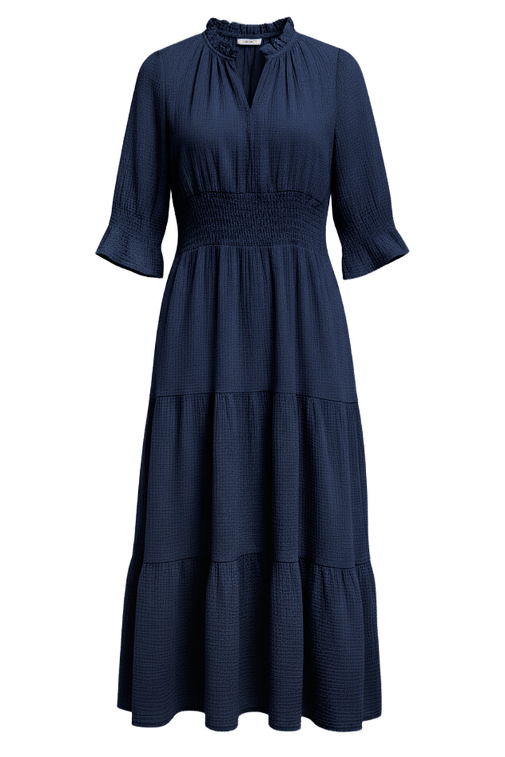 Cotton Salcombe Midi Dress In Navy