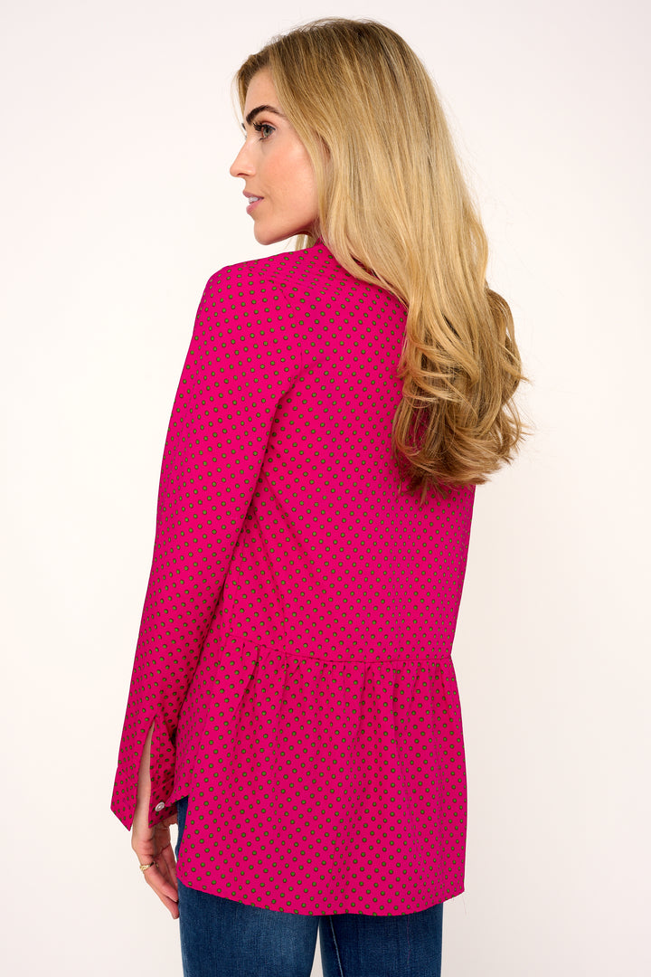 Soho Shirt in Hot Pink with Green Spot