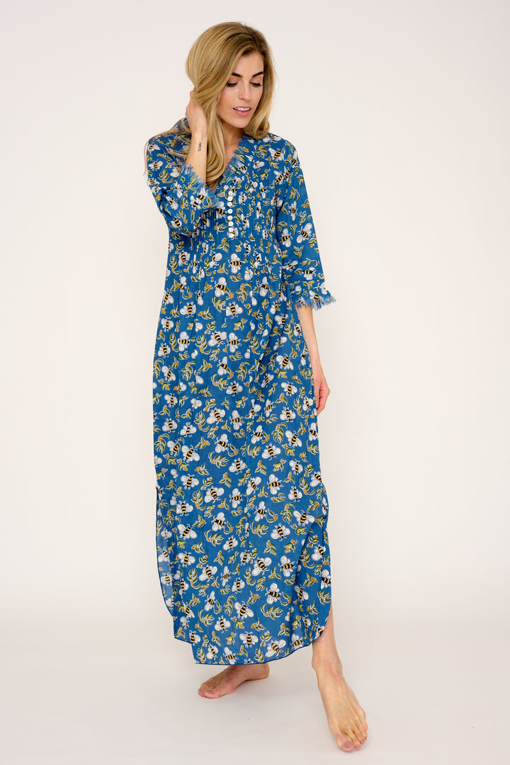 Cotton Annabel Maxi Dress in Royal Blue Busy Bee