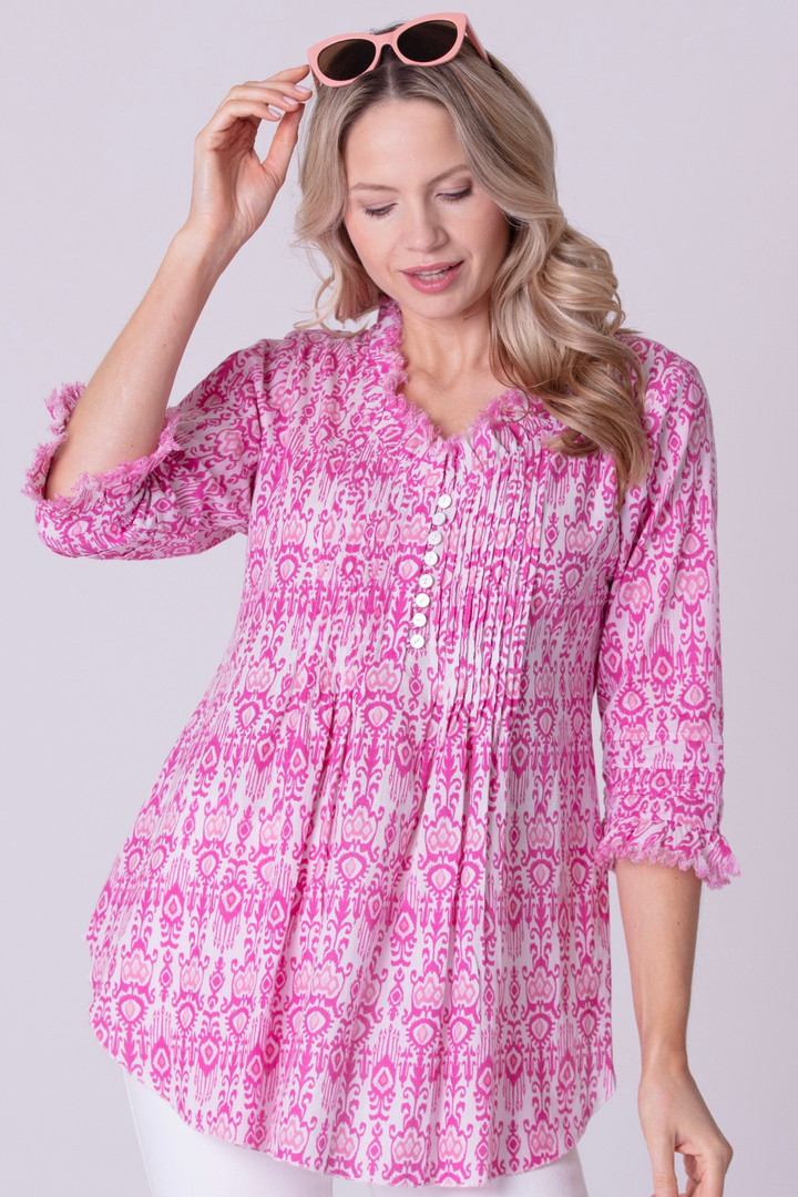 *NEW* Sophie Cotton Shirt in Hot Pink Fountain