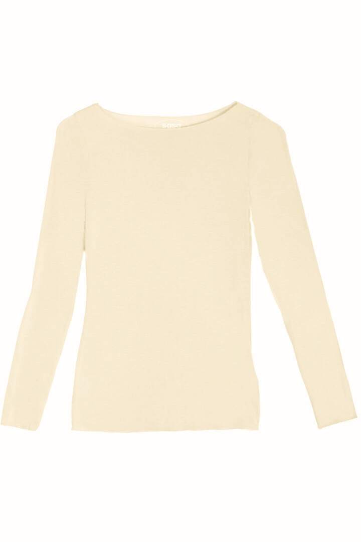 Slash-Neck Base Layer In Cream