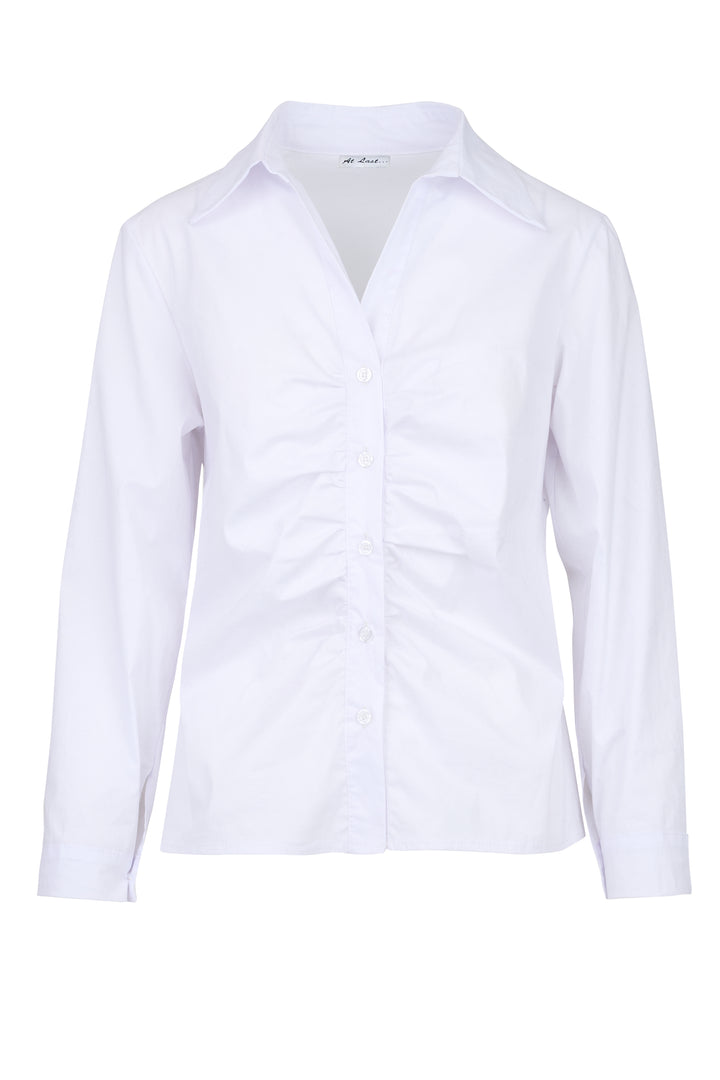 Ruched White Shirt