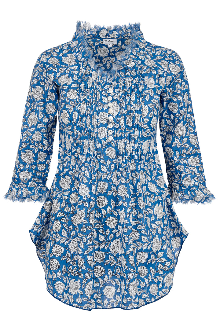 Sophie Cotton Shirt in China Blue Flower