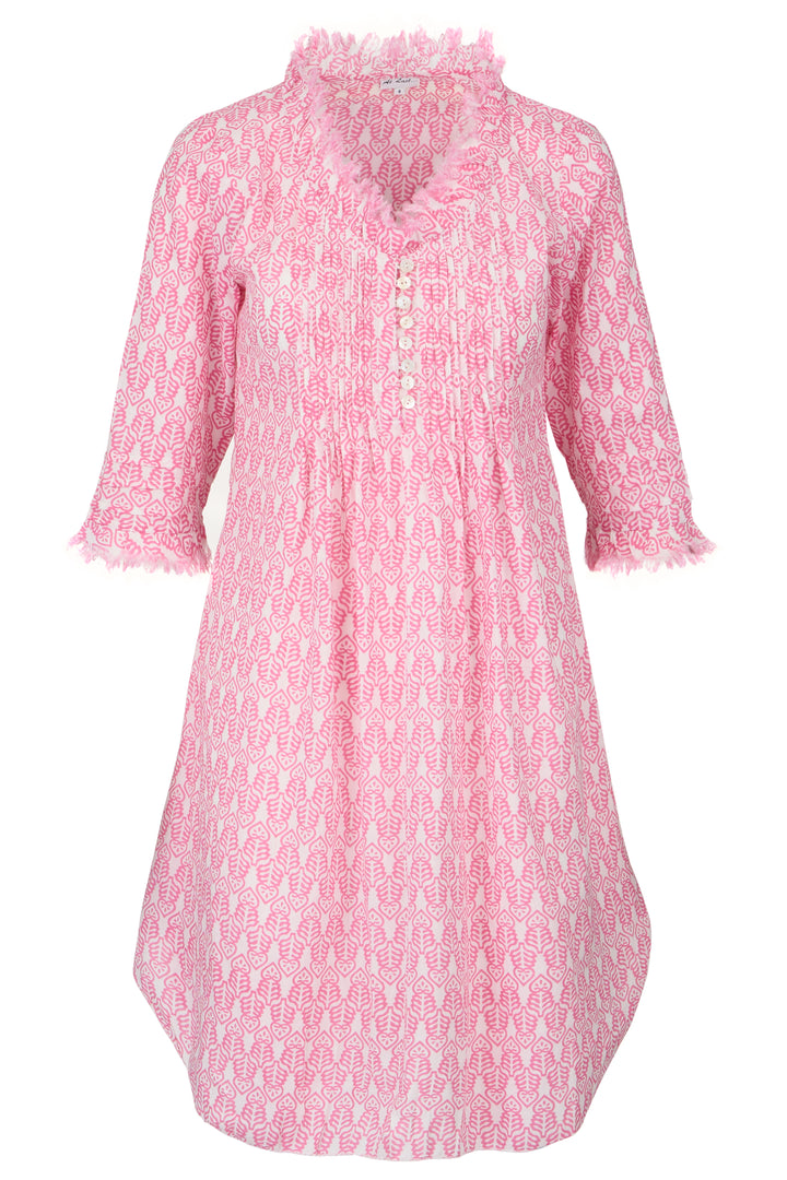 Annabel Cotton Tunic in Fresh Pink & White