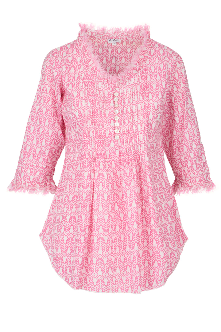 Sophie Cotton Shirt in Fresh Pink & White
