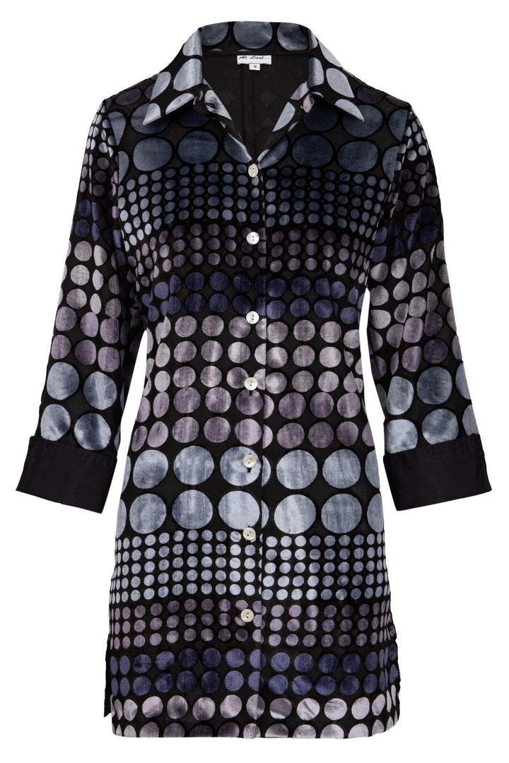 Amanda Velvet Devore Shirt/Jacket Grey Boho Spot