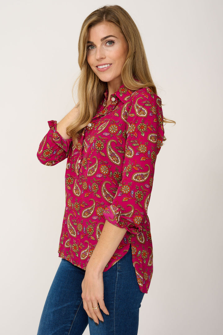 Soho Shirt in Hot Pink Paisley