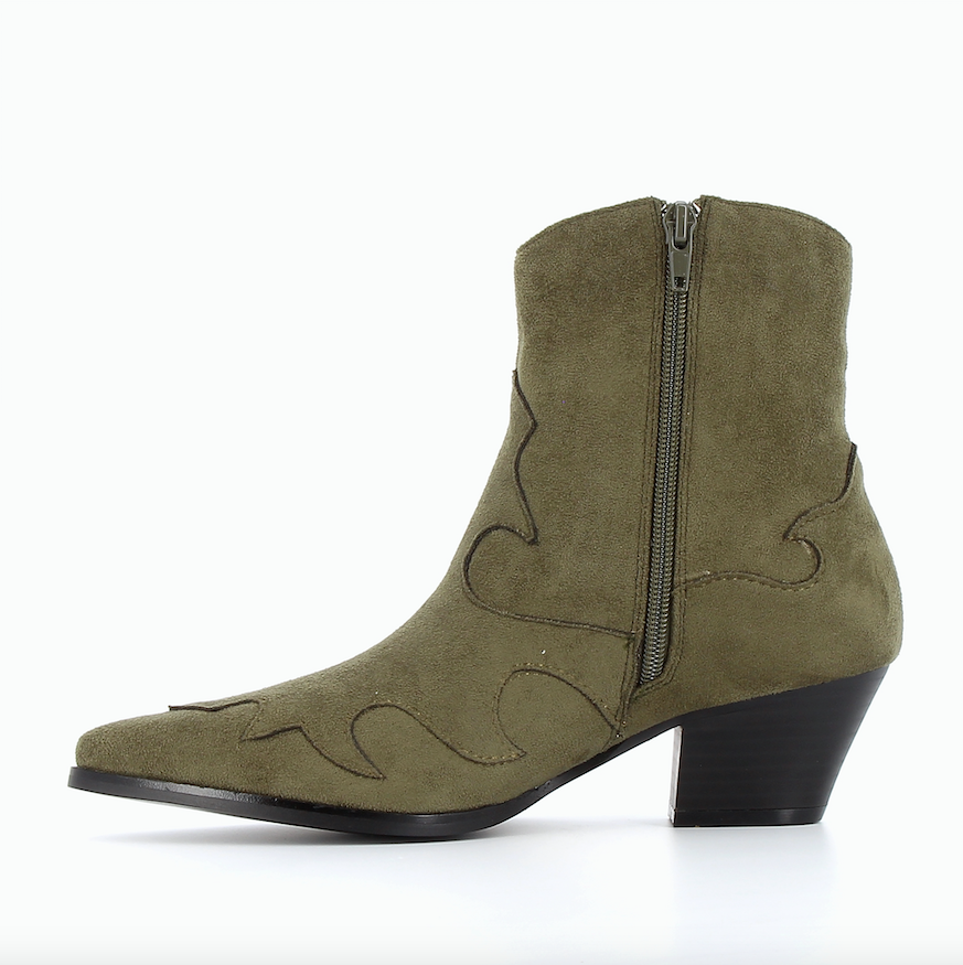 Olive green 2025 suede boots