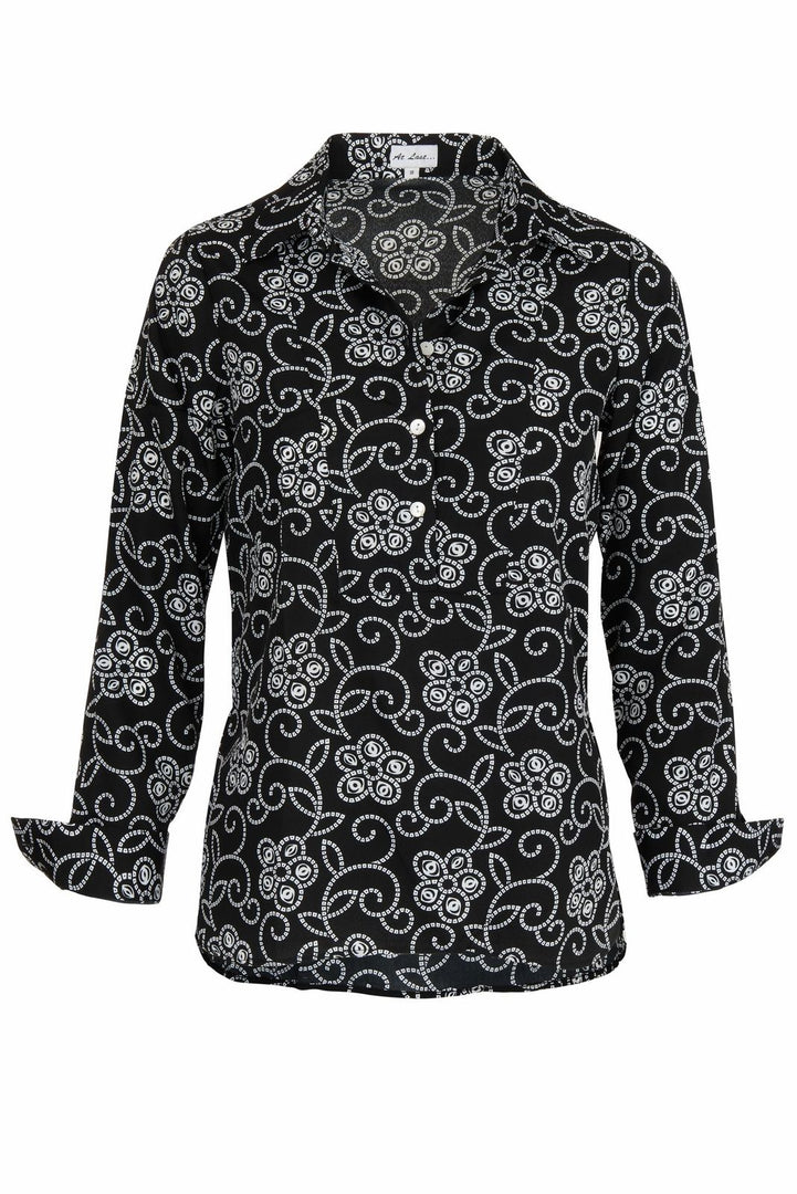 Soho Shirt in Black & White Floral